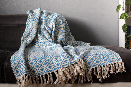 Azure Loom Throw