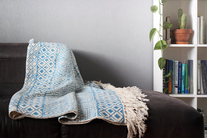 Azure Loom Throw
