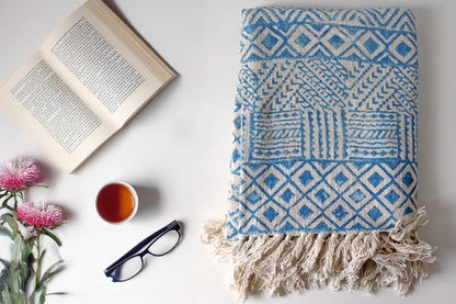 Azure Loom Throw
