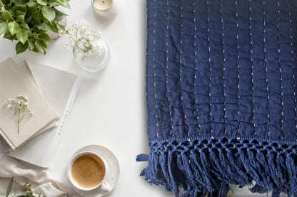 Indigo Drift Throw