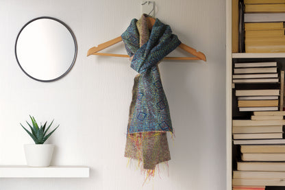 Twilight Kantha — Reversible Silk Scarf