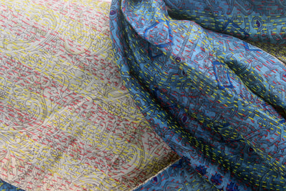 Twilight Kantha — Reversible Silk Scarf