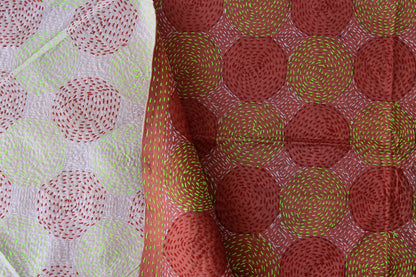 Desert Sun — Reversible Kantha Silk Scarf