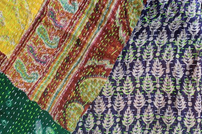 Nomad Quilt— Reversible Kantha Silk Scarf