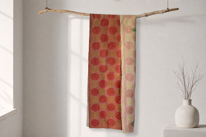Desert Sun — Reversible Kantha Silk Scarf