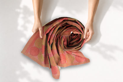 Desert Sun — Reversible Kantha Silk Scarf